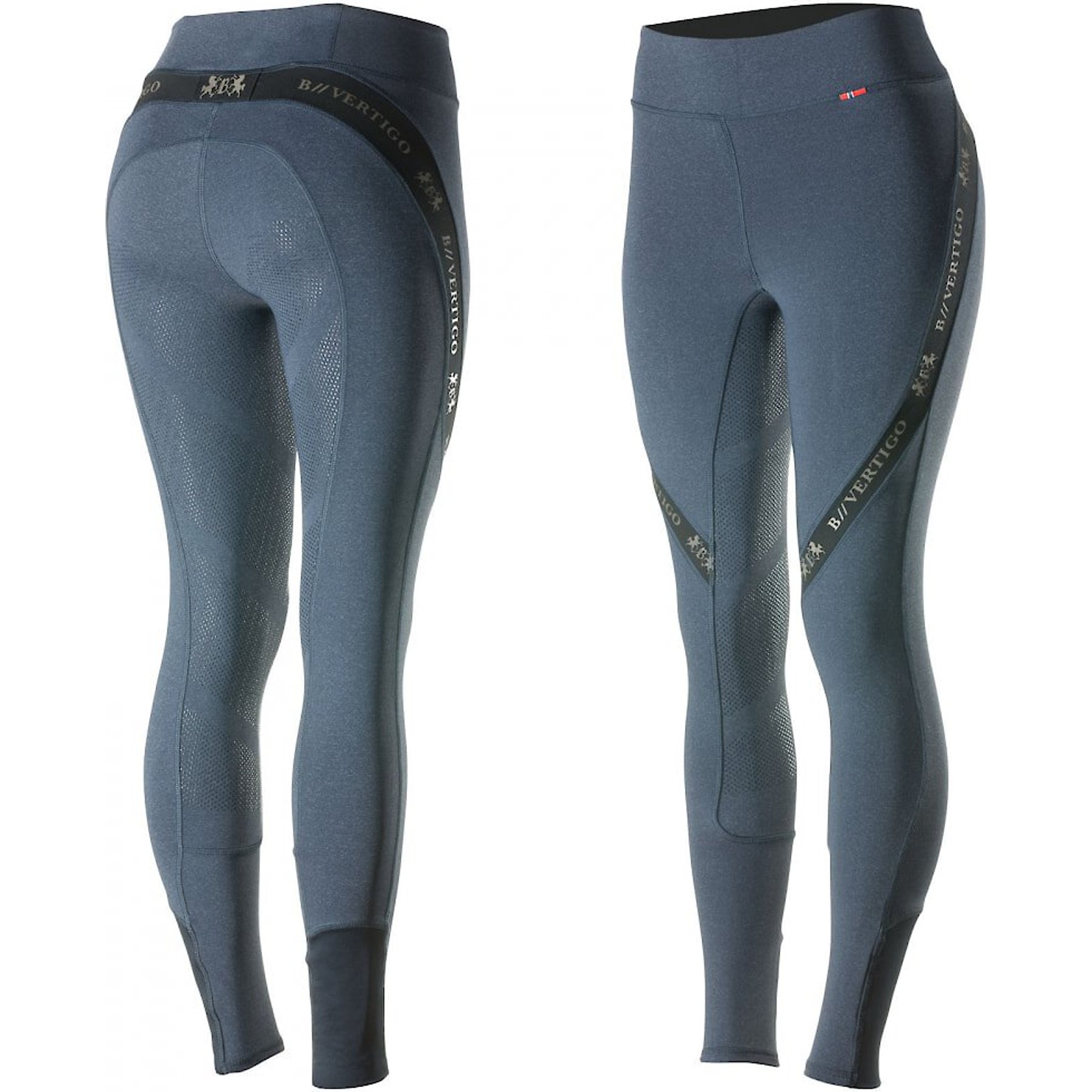 B Vertigo Womens Jenny Silicone Full Seat Riding Tights, Navy Blazer, 18-20