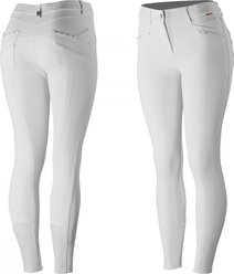 B Vertigo Womens Olivia Silicone Full Seat Breeches, Bright White, 20