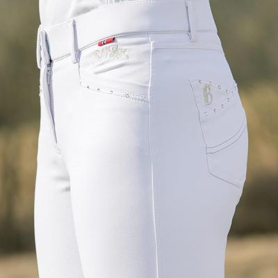 Show full view: B Vertigo Womens Olivia Silicone Full Seat Breeches, Bright White, 26 slide 7 of 10