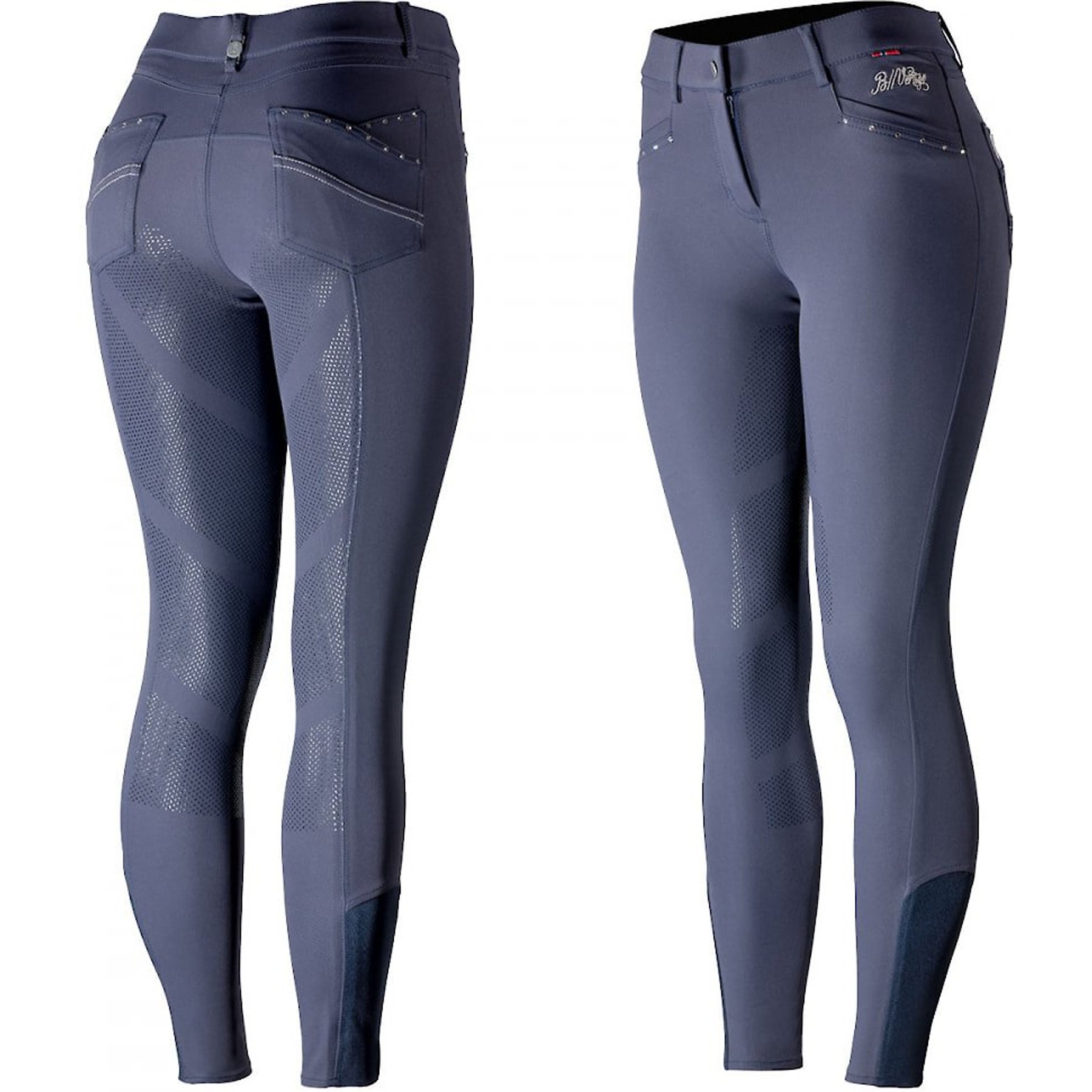 B Vertigo Womens Olivia Silicone Full Seat Breeches, Dark Navy, 26