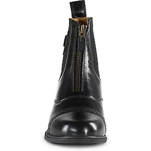 B Vertigo Womens Saturn Front-Zip Leather Paddock Boots, Black, 8.5