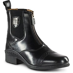 B Vertigo Womens Saturn Front-Zip Leather Paddock Boots, Black, 8.5