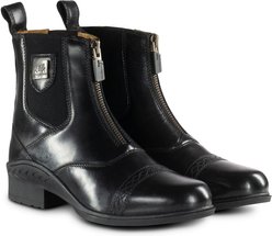 B Vertigo Womens Saturn Front-Zip Leather Paddock Boots, Black, EU 40