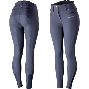 B Vertigo Womens Tiffany Silicone Full Seat Breeches, Dark Navy, 22