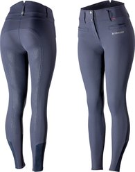 B Vertigo Womens Tiffany Silicone Full Seat Breeches, Dark Navy, 28