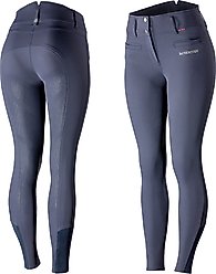 B Vertigo Womens Tiffany Silicone Full Seat Breeches, Dark Navy, 32