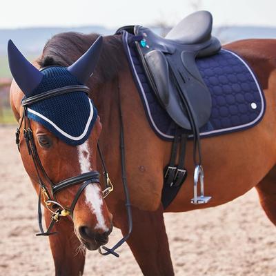 Show full view: B Vertigo Zurich Dressage Saddle Pad, Dark Navy, Horse slide 4 of 4