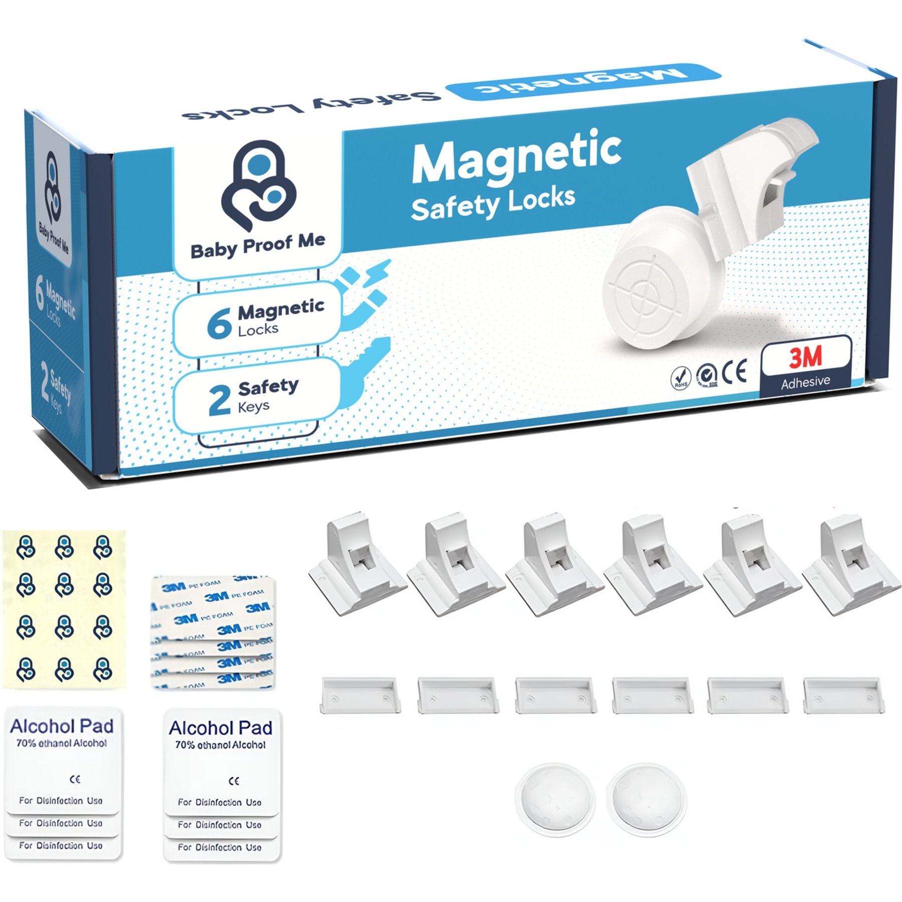 Baby Proof Me Magnetic Kit Dog & Cat Cabinet Lock, White, 6 count