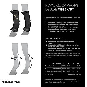 Back on Track Royal Quick Wraps Deluxe Horse Wraps, Black, Pair, Large: 16-inch