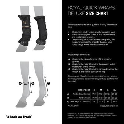 Show full view: Back on Track Royal Quick Wraps Deluxe Horse Wraps, Black, Pair, Small: 12-inch slide 4 of 9