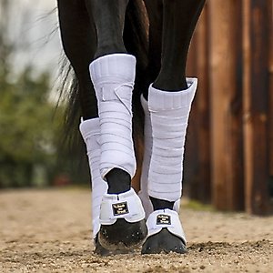 Back on Track Scandic PK Horse Wraps, White, Medium, 15.75x15.75-in