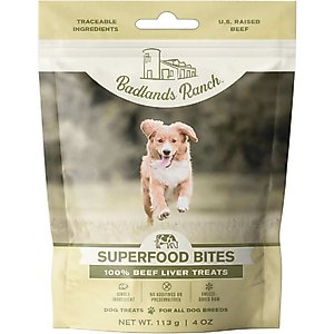 Badlands Ranch Beef Liver Grain-Free Freeze-Dried Raw Dog Treats, 4-oz bag