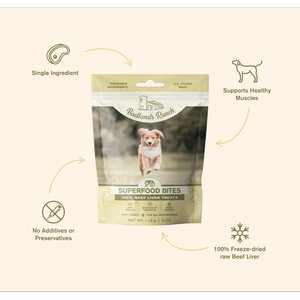 Badlands Ranch Beef Liver Grain-Free Freeze-Dried Raw Dog Treats, 4-oz bag