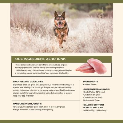 Show full view: Badlands Ranch Chicken Breast Grain-Free Freeze-Dried Raw Dog Treats, 4-oz bag slide 4 of 7