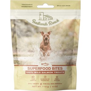 Badlands Ranch Salmon Grain-Free Freeze-Dried Raw Dog Treats, 4-oz bag