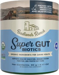 Badlands Ranch Super Gut Biotics Healthy Digestion Powder Supplement for Dogs, 3.17-oz can