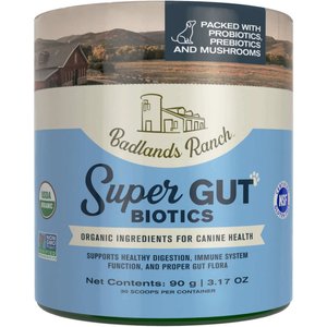 Badlands Ranch Super Gut Biotics Healthy Digestion Powder Supplement for Dogs, 3.17-oz can