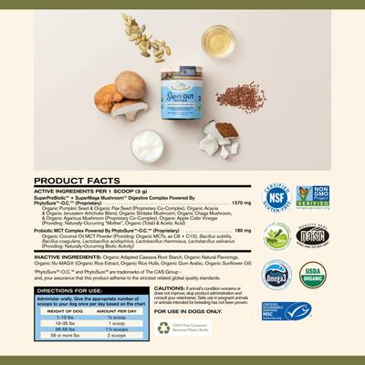 Show full view: Badlands Ranch Super Gut Biotics Healthy Digestion Powder Supplement for Dogs, 3.17-oz can slide 5 of 6
