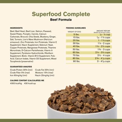 Show full view: Badlands Ranch Superfood Complete Grain-Free Beef Air-Dried Dog Food, 24-oz bag slide 6 of 8