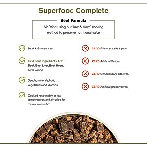 Badlands Ranch Superfood Complete Grain-Free Beef Air-Dried Dog Food, 64-oz bag