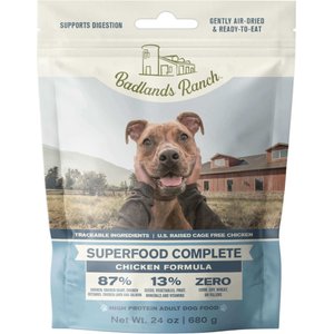 Badlands Ranch Superfood Complete Grain-Free Chicken Air-Dried Dog Food, 24-oz bag