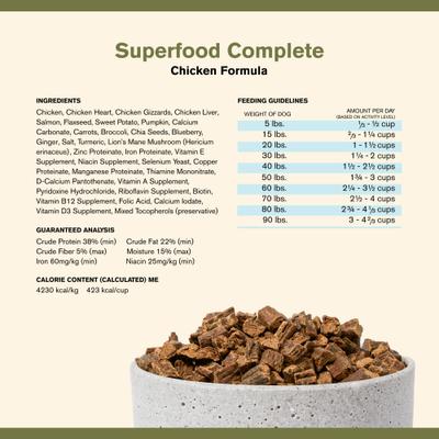 Show full view: Badlands Ranch Superfood Complete Grain-Free Chicken Air-Dried Dog Food, 24-oz bag slide 6 of 8