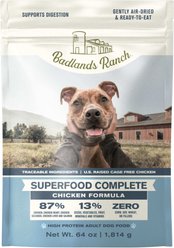 Badlands Ranch Superfood Complete Grain-Free Chicken Air-Dried Dog Food, 64-oz bag
