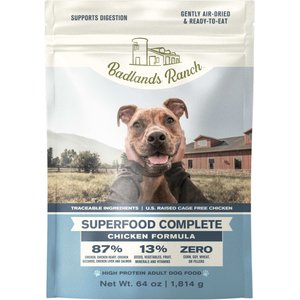 Badlands Ranch Superfood Complete Grain-Free Chicken Air-Dried Dog Food, 64-oz bag