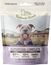 Badlands Ranch Superfood Complete Grain-Free Lamb & Venison Air-Dried Dog Food, 11.5-oz bag
