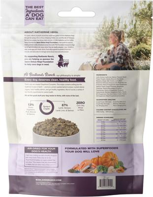 Show full view: Badlands Ranch Superfood Complete Grain-Free Lamb & Venison Air-Dried Dog Food, 24-oz bag slide 3 of 8