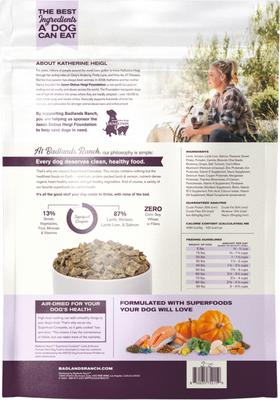Show full view: Badlands Ranch Superfood Complete Grain-Free Lamb & Venison Air-Dried Dog Food, 64-oz bag slide 3 of 8