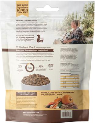 Show full view: Badlands Ranch Superfood Complete Grain-Free Wild Fish & Turkey Air-Dried Dog Food, 24-oz bag slide 3 of 8