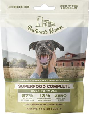 Show full view: Badlands Ranch Superfood Complete Variety Pack Grain-Free Air-Dried Dog Food, 11.5-oz bag, case of 3 slide 3 of 9