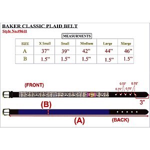 Baker Ladies Classic Plaid Belt, Large
