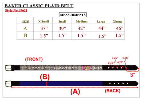 Show full view: Baker Ladies Classic Plaid Belt, Large slide 2 of 2
