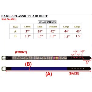 Baker Ladies Classic Plaid Belt, Medium