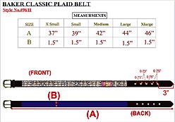 Baker Ladies Classic Plaid Belt, Small slide 2 of 2