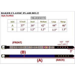 Baker Ladies Classic Plaid Belt, Small