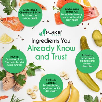 Show full view: Balanced Breed All-in-1 Canine Multivitamin Peanut Butter & Banana Flavored Soft Chew Multivitamin for Dogs, 60 count slide 9 of 11