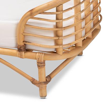 Show full view: bali & pari Marcy Rattan with Cushion Dog & Cat Bed, Natural Brown & White slide 5 of 9