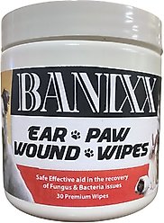 Banixx Ear Paw & Wound Care Wipes for Dogs, 30 count