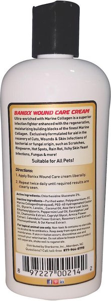 Show full view: Banixx Wound Care Pet Cream with Marine Collagen for Dogs, Cats & Horses, 8-fl oz bottle slide 2 of 3