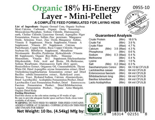 Show full view: Bar ALE Organic 18% Hi-Energy Layer Mini-Pellet Chicken Feed, 10-lb bag slide 4 of 5