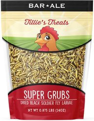 Bar ALE Super Grubs Dried Black Soldier Fly Larvae Chicken Treats, 14-oz bag