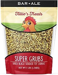 Bar ALE Super Grubs Dried Black Soldier Fly Larvae Chicken Treats, 3-lb bag