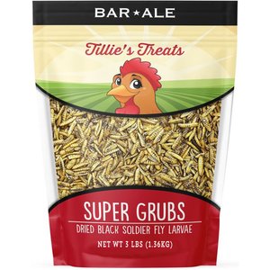 Bar ALE Super Grubs Dried Black Soldier Fly Larvae Chicken Treats, 3-lb bag