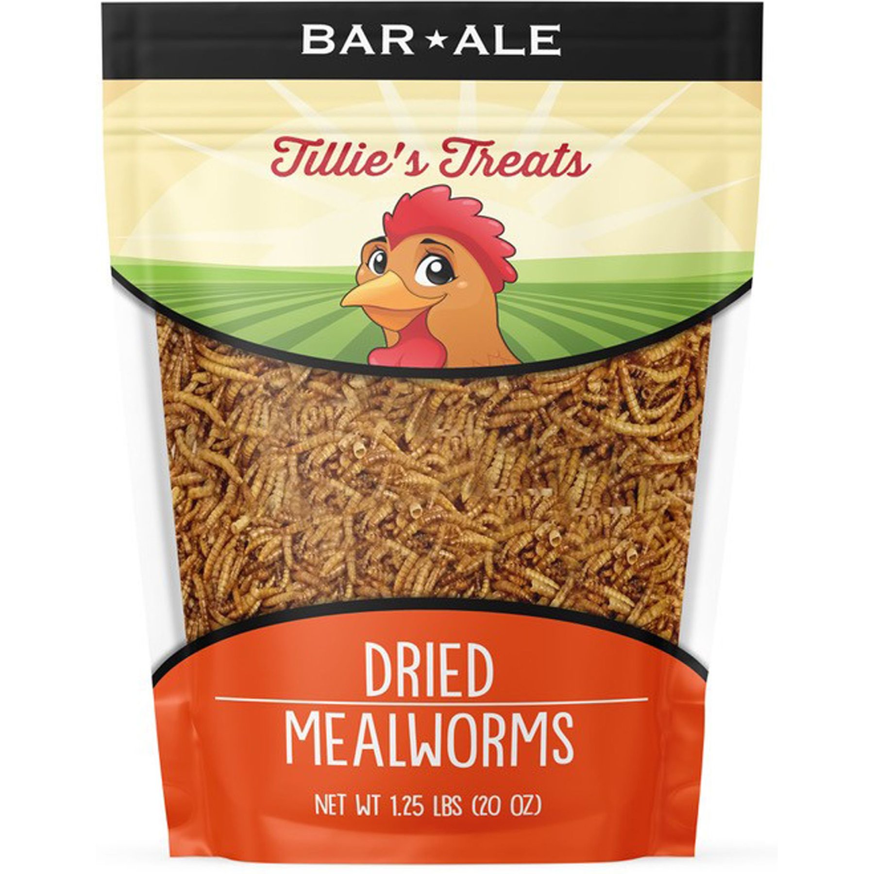 Bar ALE Tillie's Treats Dried Mealworms Chicken Treats, 20-oz bag