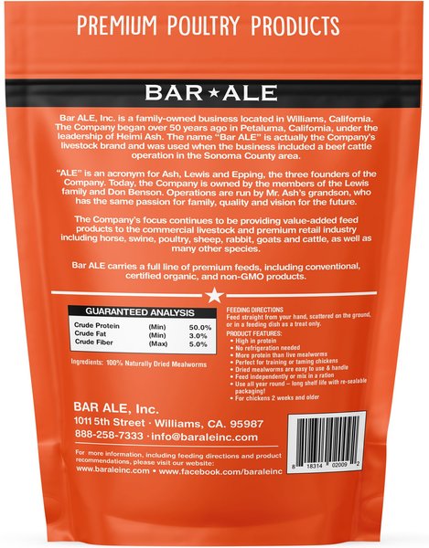 Show full view: Bar ALE Tillie's Treats Dried Mealworms Chicken Treats, 20-oz bag slide 2 of 4