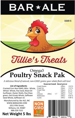 Show full view: Bar ALE Tillie's Treats Non-GMO Omega3 Poultry Snack Pak Chicken Treats, 10-lb bag slide 4 of 4
