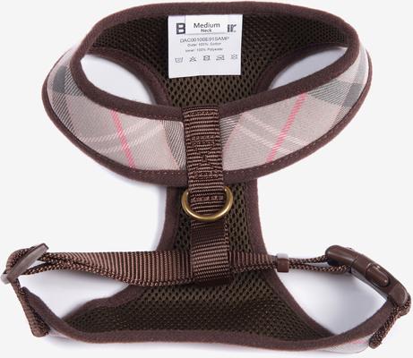 Show full view: Barbour Dog Harness, Taupe/Pink Tartan, Small: 14 to 18-in chest slide 2 of 5